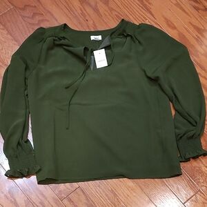J. Crew Factory Forest Green Blouse